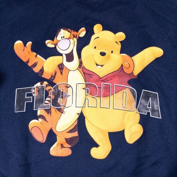 Vintage 90s Winnie the Pooh Tigger Florida Sweatshirt USA Made Navy Women’s L - Picture 6 of 7
